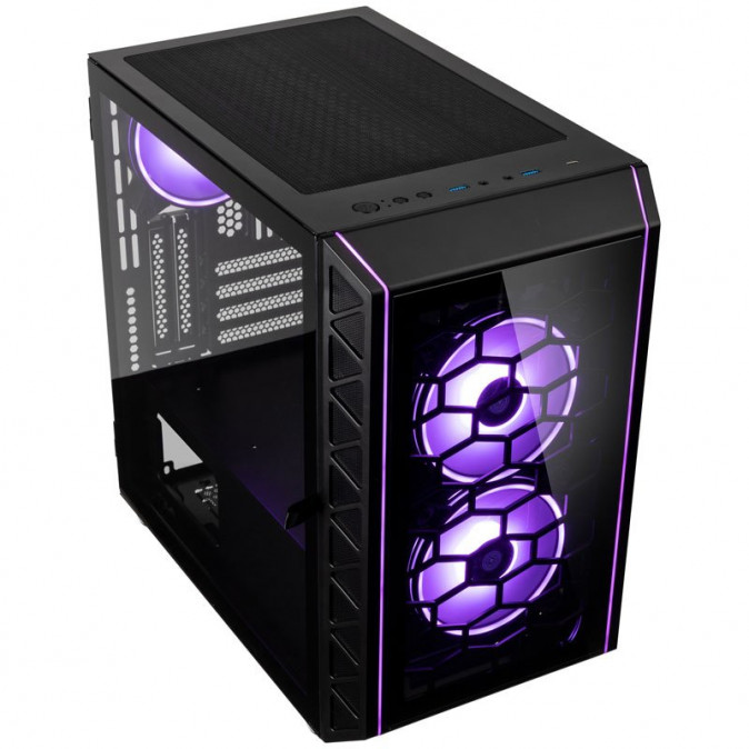 Számítógépház Kolink Citadel Glass SE ARGB mATX Edzett üveg Fekete PC