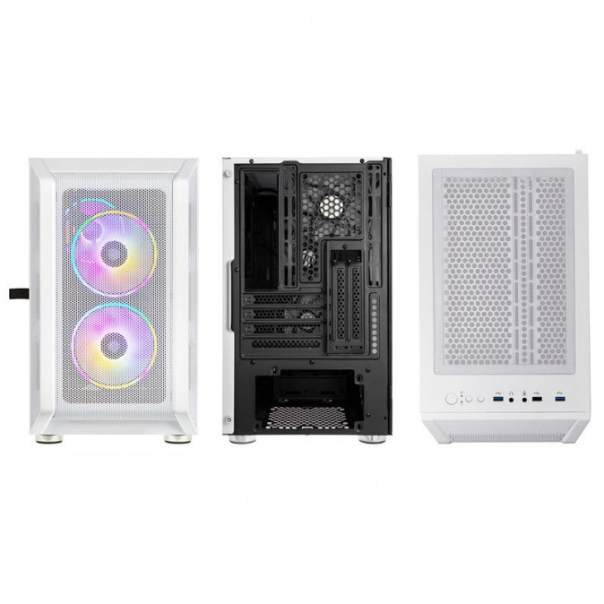 Számítógépház Kolink Citadel Mesh RGB mATX Edzett üveg Fehér PC