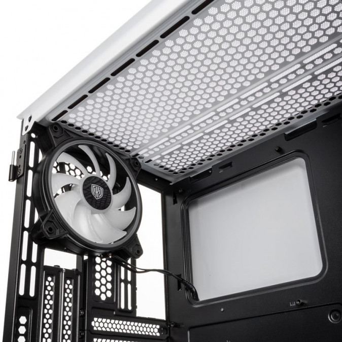 Számítógépház Kolink Citadel Mesh RGB mATX Edzett üveg Fehér PC