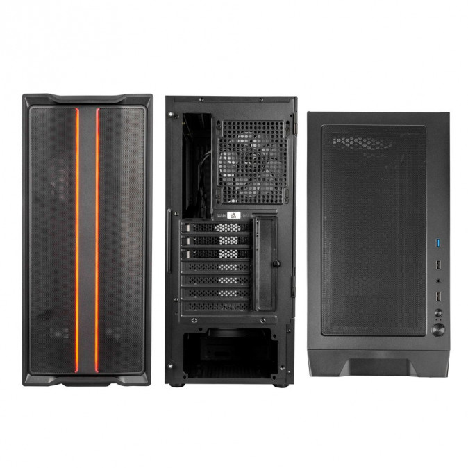 Számítógépház Kolink Inspire K12 ARGB ATX Edzett üveg Fekete PC
