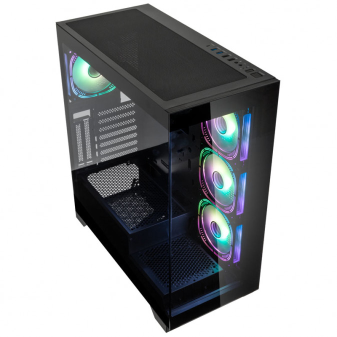 Számítógépház Kolink Unity Peak ARGB Midi Showcase, Edzett üveg , Fekete PC
