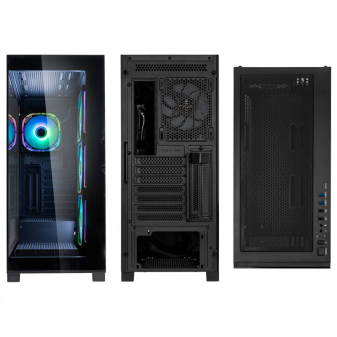 Számítógépház Kolink Unity Peak ARGB Midi Showcase, Edzett üveg , Fekete PC