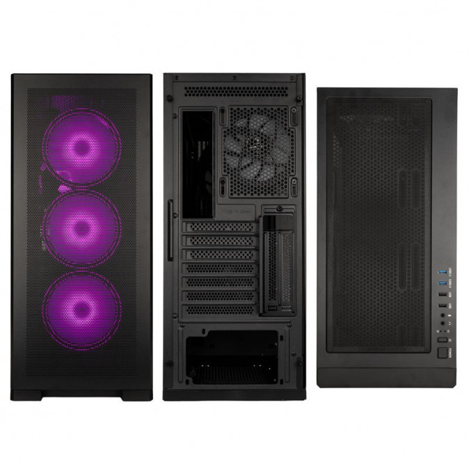 Számítógépház Kolink Unity Meshbay ARGB Midi-Tower, edzett üveg - fekete PC