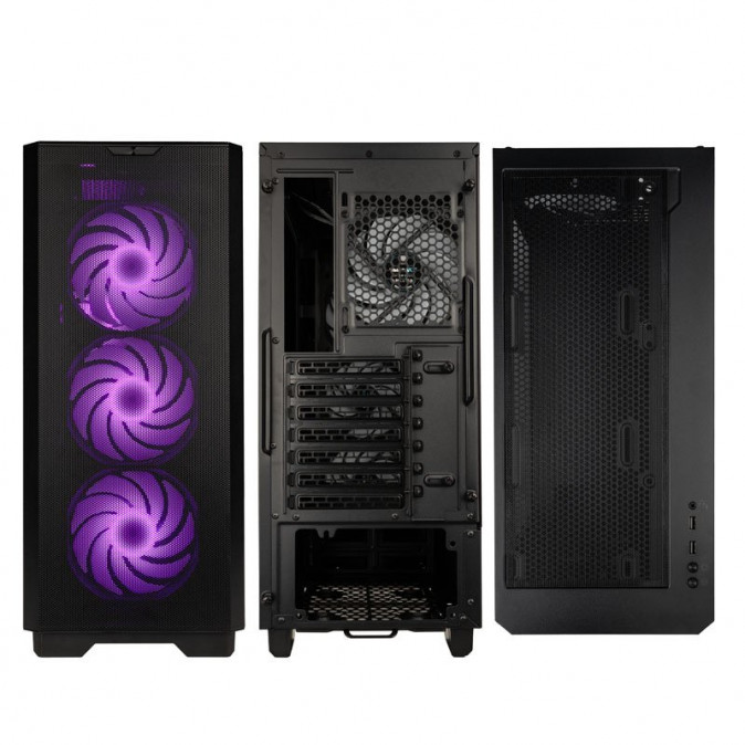 Számítógépház Kolink Unity Solar ARGB Mesh Midi-Tower, fekete PC