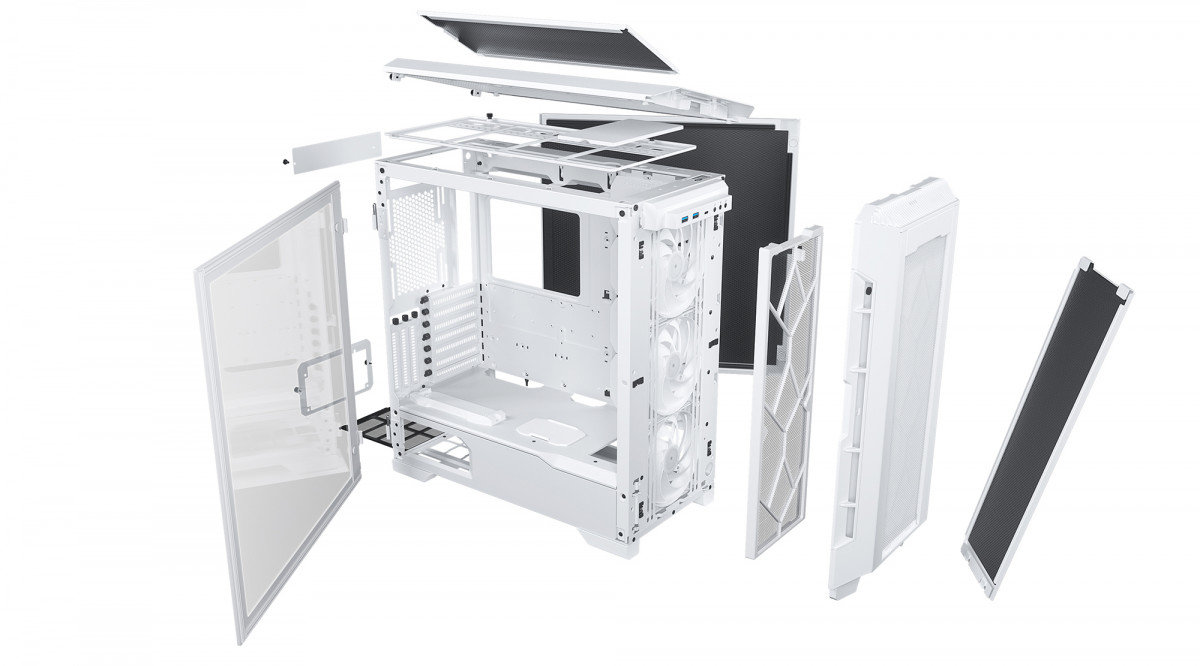 Számítógépház PHANTEKS Eclipse P600S Silent ATX Matt Fehér Edzett Üveg PC