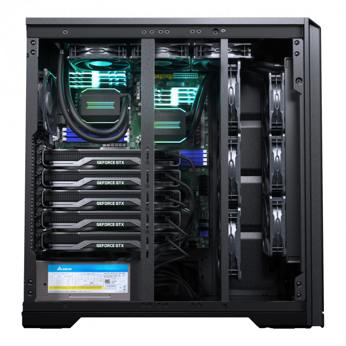 Számítógépház PHANTEKS Enthoo Pro 2 Server XL-EEB , edzett üveg, Fekete PC
