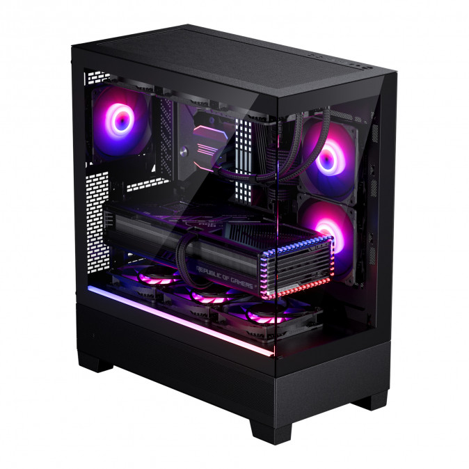 Számítógépház Phanteks XT View edzett üveg, D-RGB, Fekete PC