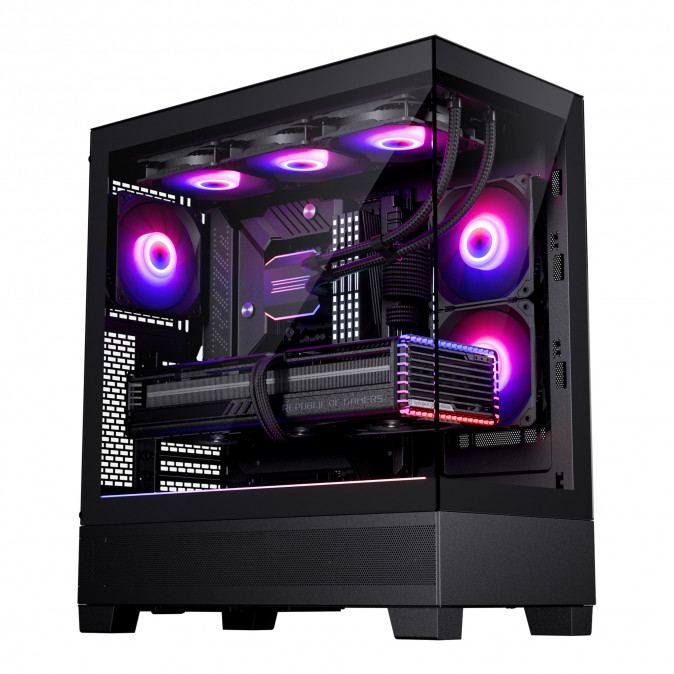 Számítógépház Phanteks XT View edzett üveg, D-RGB, Fekete PC