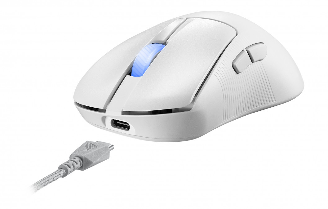 ASUS ROG Keris II Ace vezeték nélküli optikai egér - Fehér (90MP03N0-BMUA10) PC
