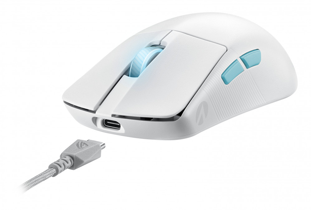 ASUS ROG Harpe Ace Aim Lab vezeték nélküli gamer egér - Fehér (90MP02W0-BMUA10) PC
