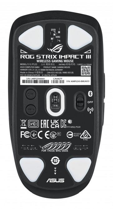 ASUS ROG Strix Impact III vezeték nélküli gamer egér - Fekete (90MP03D0-BMUA00) PC