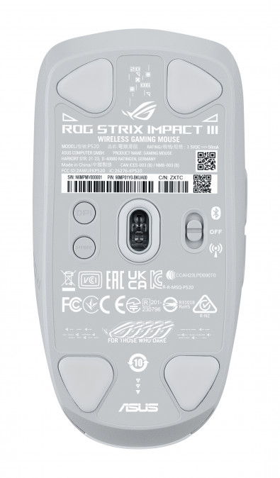 ASUS ROG Strix Impact III vezeték nélküli gamer egér - Fehér (90MP03D0-BMUA10) PC