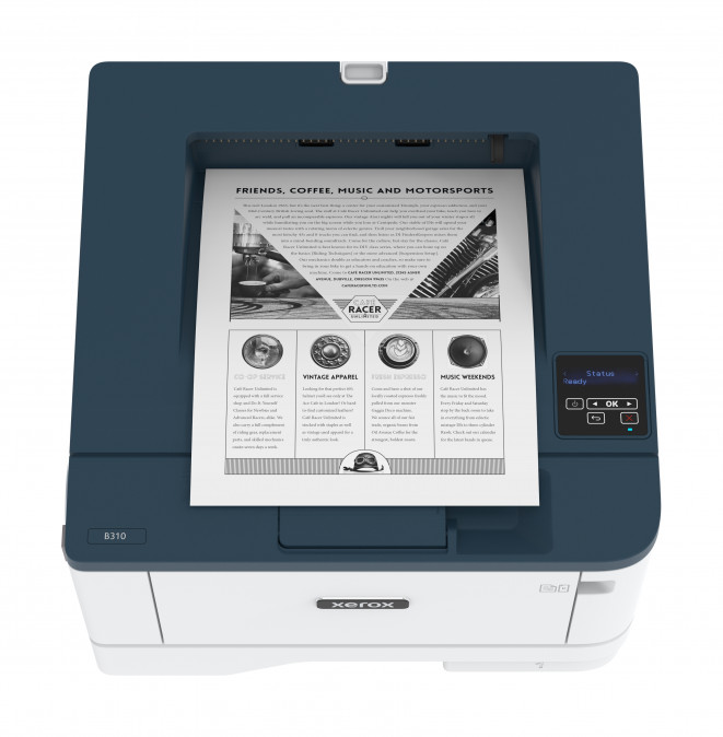 XEROX FF lézernyomtató B310, A4, 40l/p, duplex, 80.000 ny/hó, 256MB, LAN/USB/WiFi, 600x600dpi, 250+100 lap adagoló PC