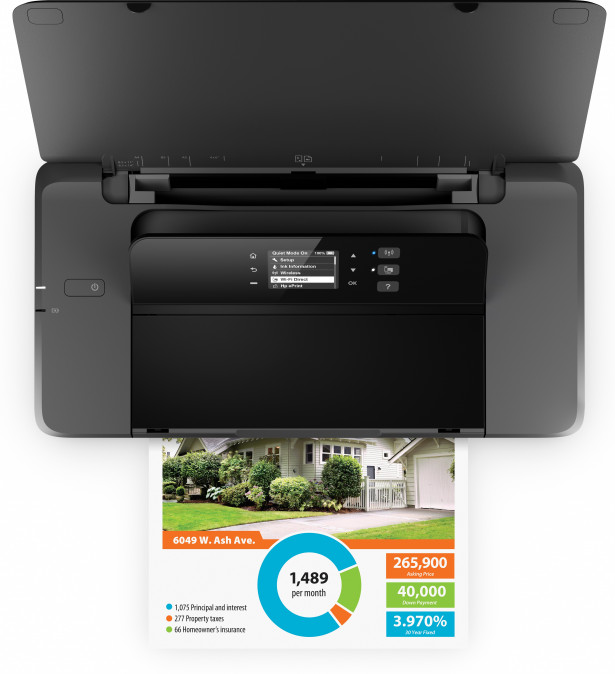 HP Tintasugaras Nyomtató Officejet 200 mobil printer, USB/WIFI, A4, 10lap/perc (FF, ISO), Hordozható, Akku PC