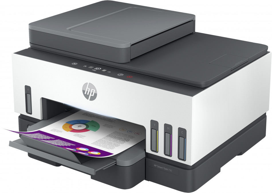 HP Tintasugaras MFP NY/M/S/F  Smart Tank 790 tintatartályos multifunkciós nyomtató, USB/Wlan A4 15lap/perc(ISO), ADF PC