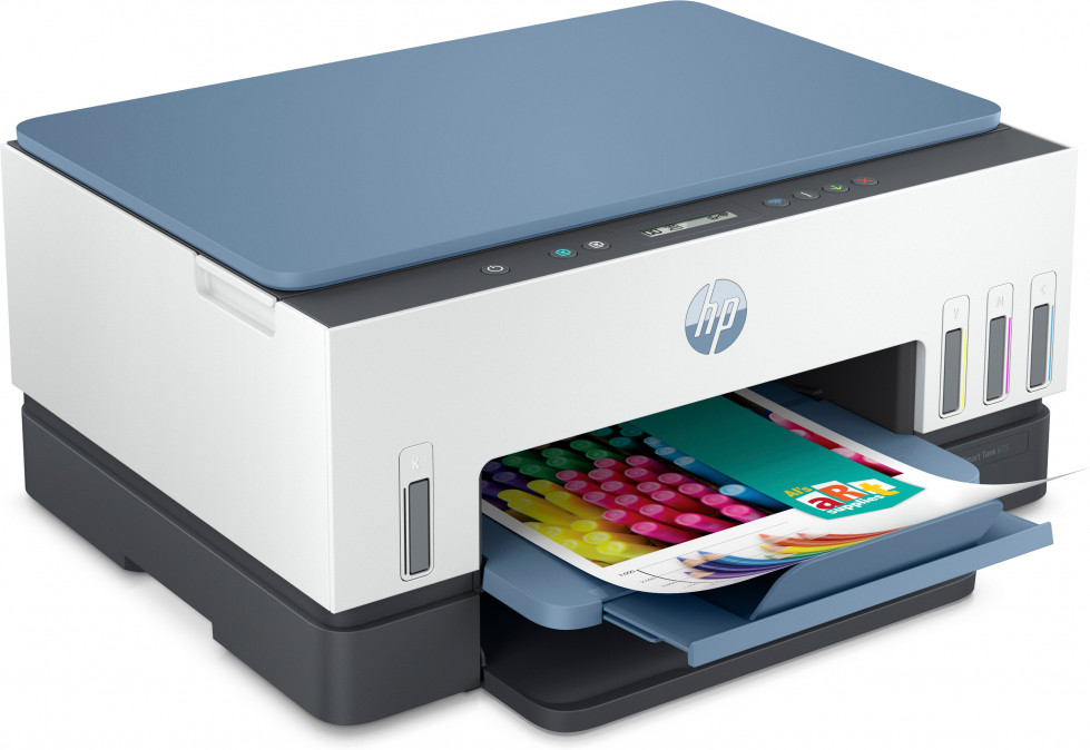 HP Tintasugaras MFP NY/M/S  Smart Tank 675 tintatartályos multifunkciós nyomtató, USB/Wlan A4 12lap/perc(ISO), kék PC