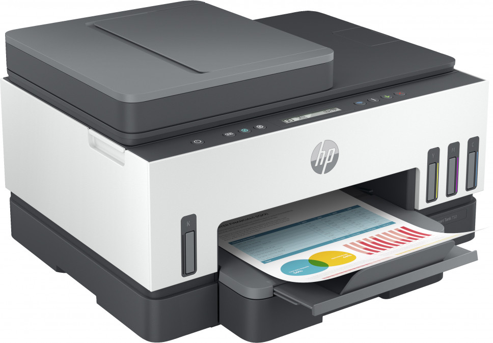 HP Tintasugaras MFP NY/M/S  Smart Tank 750 tintatartályos multifunkciós nyomtató, USB/Wlan A4 15lap/perc(ISO), ADF PC