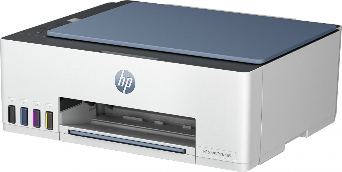 HP Tintasugaras MFP NY/M/S  Smart Tank 585 tintatartályos multifunkciós nyomtató, USB/Wlan A4 12lap/perc(ISO), kék PC