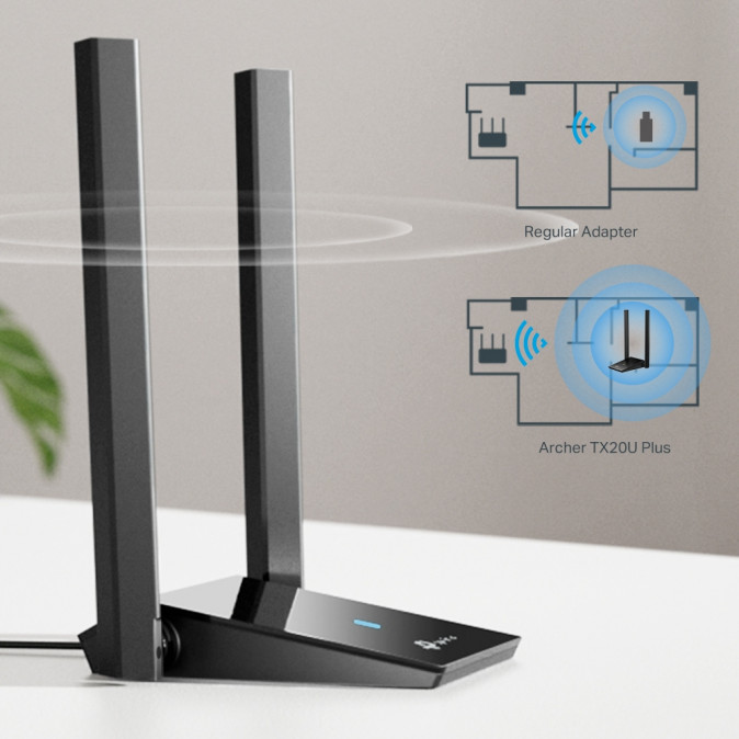 TP-LINK Wireless Adapter USB Dual Band AX1800, ARCHER TX20U PLUS PC