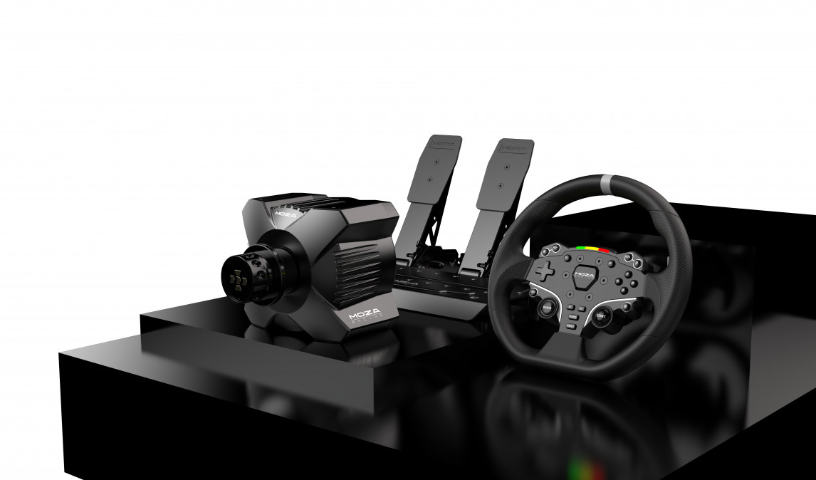 Moza Racing kormány - R3 PC Szimulátor szett (Direct Drive, R3 bázis, ES kormány, SR-P Lite pedál, bilincs) Több platform