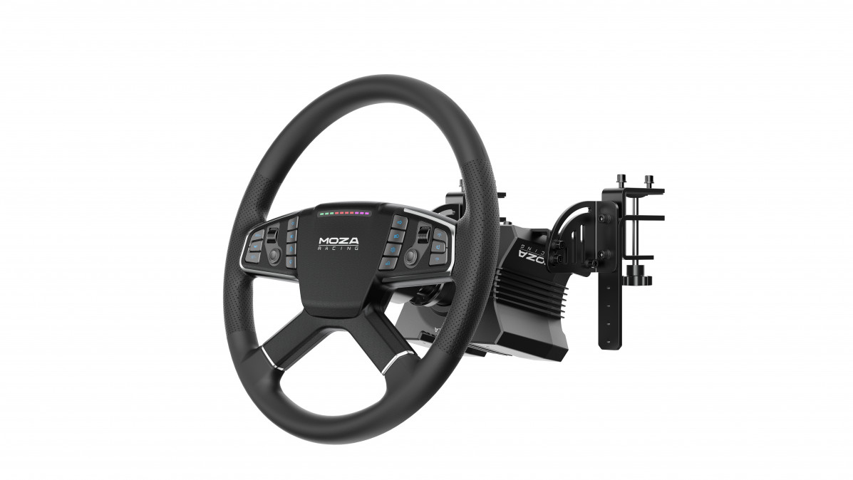 Moza Racing kormány - Trucking PC Szimulátor szett (Kamion/Traktor, DD, R5 bázis, TSW kormány, SR-P Lite pedál, bilincs) Több platform