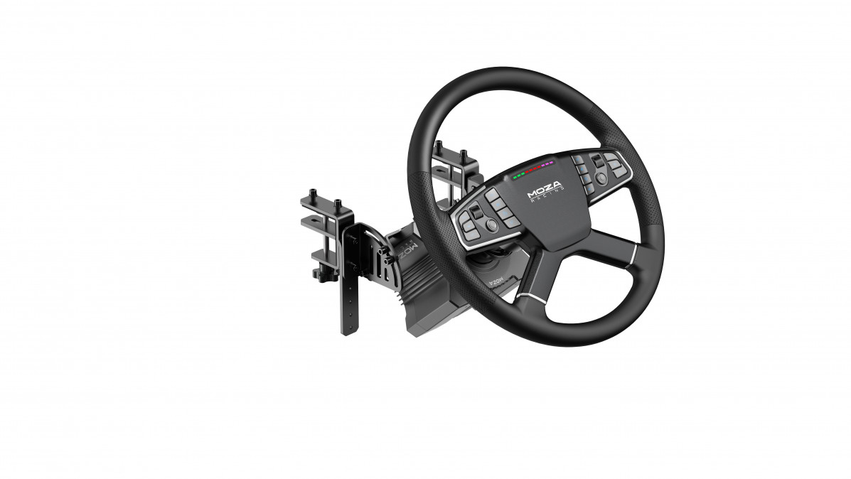 Moza Racing kormány - Trucking PC Szimulátor szett (Kamion/Traktor, DD, R5 bázis, TSW kormány, SR-P Lite pedál, bilincs) Több platform