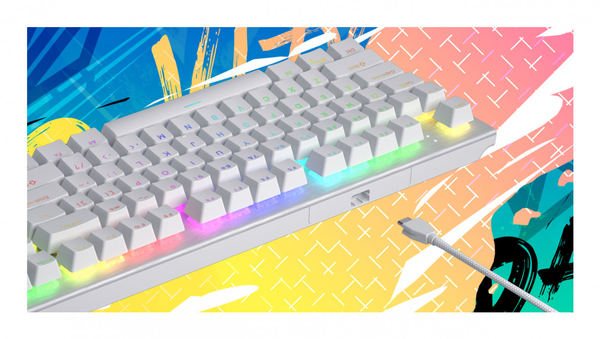 HATOR Gravity X TKL Orange switch billentyűzet - US ANSI kiosztás - Fekete (HTK550) PC