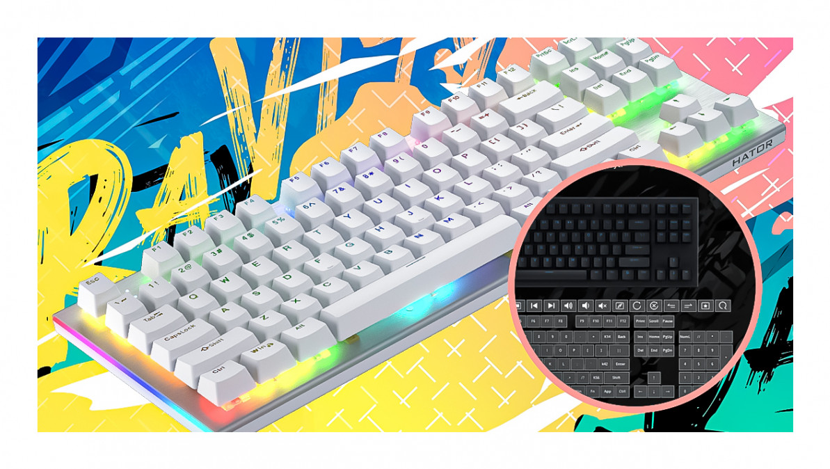 HATOR Gravity X TKL Orange switch billentyűzet - US ANSI kiosztás - Fekete (HTK550) PC