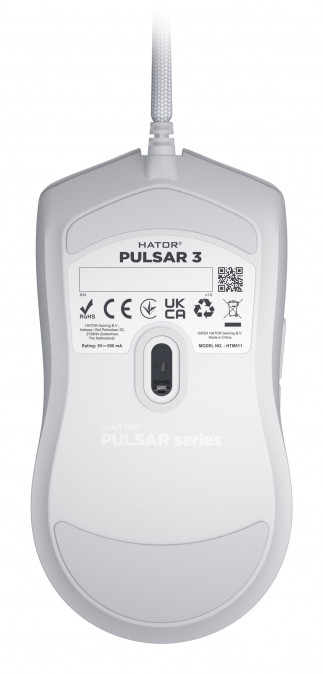 HATOR Pulsar 3 12000 DPI gamer egér - Fehér (HTM611) PC