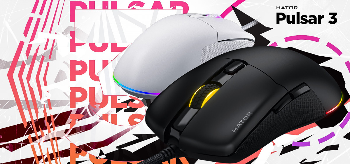 HATOR Pulsar 3 12000 DPI gamer egér - Fehér (HTM611) PC