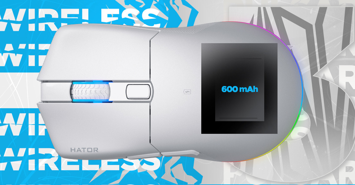 HATOR Pulsar 3 vezeték nélküli 12000 DPI gamer egér - Fehér (HTM631) PC