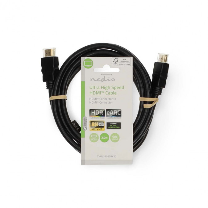 Nedis CVGL35000BK20 ultra HDMI 2.1 kábel, 8K@60Hz | 48 Gbps | 2 m PC