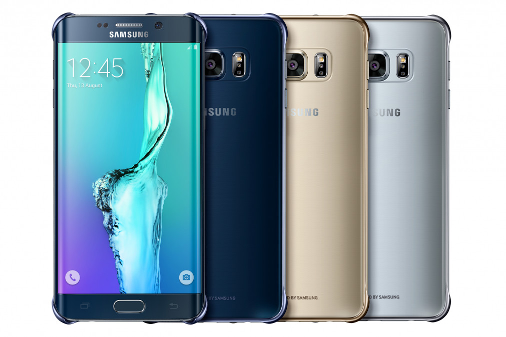 Samsung EF-QG928CFE Clear Cover Gold Tok/S6 Edge+ Mobil