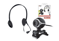 Trust Exis Pack 640x480 mikrofonos fekete fejhallgató + webkamera PC