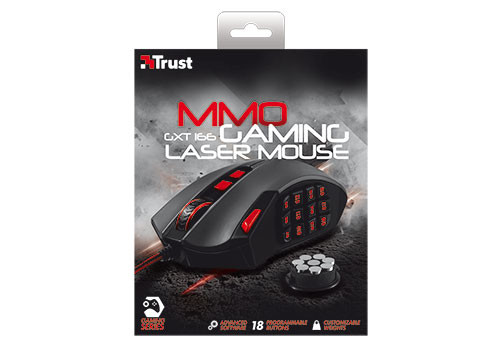 Trust GXT 166 MMO fekete vezetékes gamer egér PC