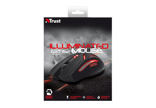 Trust 19509 GXT 152 Illuminated fekete vezetékes gamer egér PC