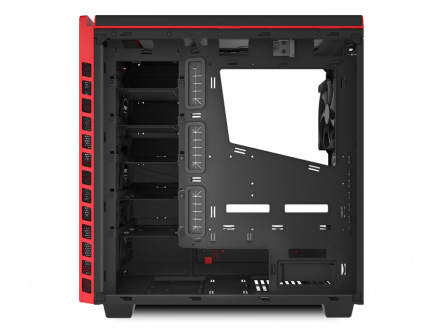NZXT H440 Mid Tower Fekete-Vörös (Táp nélküli) ablakos ATX ház PC