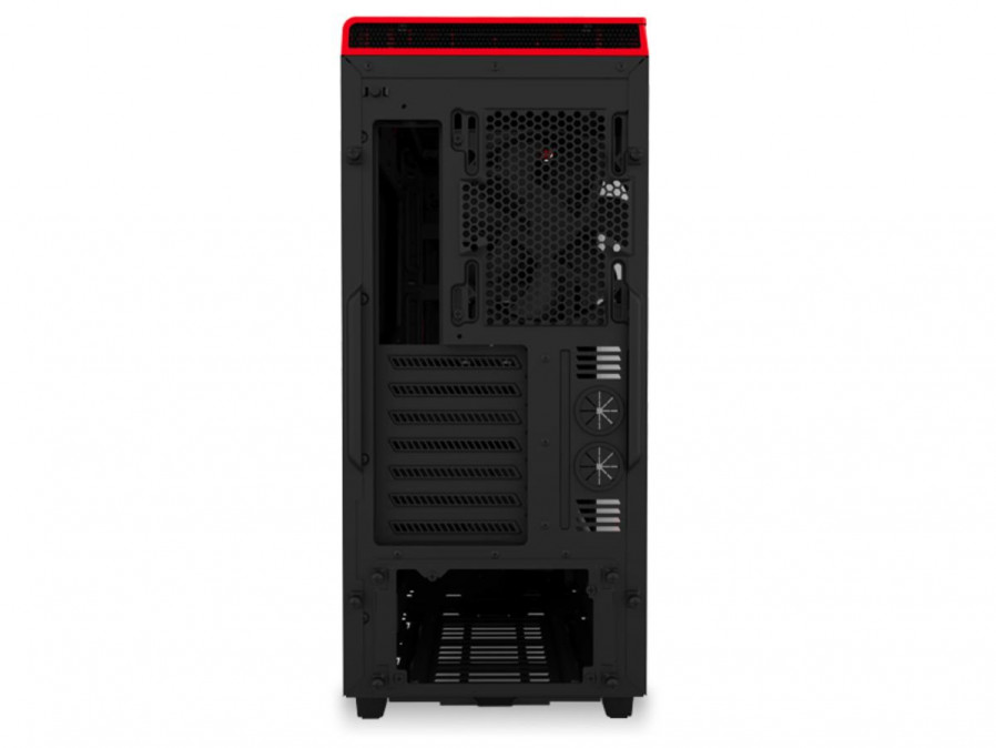 NZXT H440 Mid Tower Fekete-Vörös (Táp nélküli) ablakos ATX ház PC