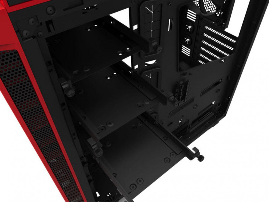 NZXT H440 Mid Tower Fekete-Vörös (Táp nélküli) ablakos ATX ház PC