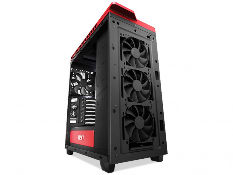 NZXT H440 Mid Tower Fekete-Vörös (Táp nélküli) ablakos ATX ház PC