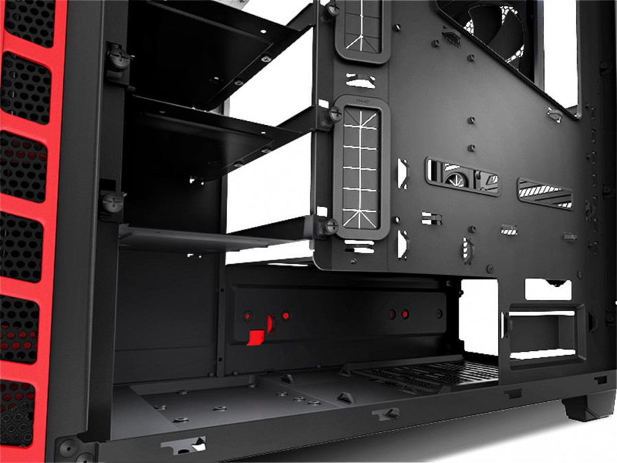 NZXT H440 Mid Tower Fekete-Vörös (Táp nélküli) ablakos ATX ház PC