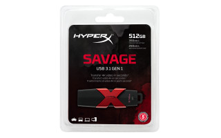 Kingston 512GB USB3.1 HyperX Savage Fekete-Piros (HXS3/512GB) Flash Drive PC