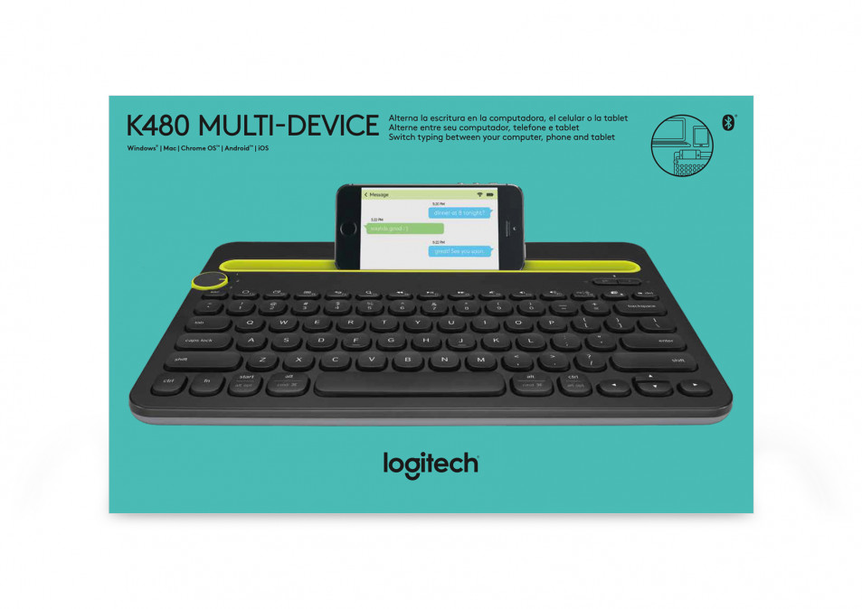 Logitech K480 Multi-device fekete Bluetooth US billentyűzet PC
