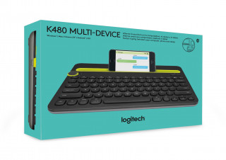 Logitech K480 Multi-device fekete Bluetooth US billentyűzet PC