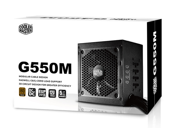 Cooler Master G550M 550W PFC 12 cm ventillátorral dobozos tápegység PC
