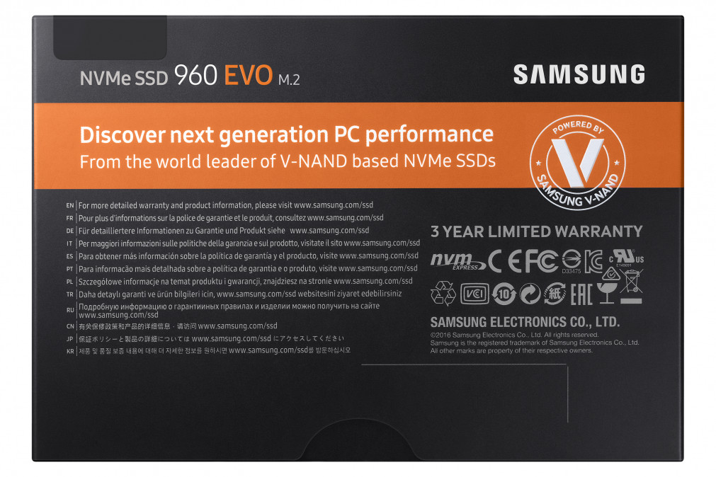 Samsung 960 Evo 250GB NVMe MZ-V6E250BW PC