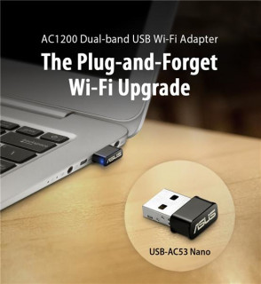 Asus USB-AC53 Nano AC1200 Mbps Dual-band USB hálózati Wi-Fi adapter PC