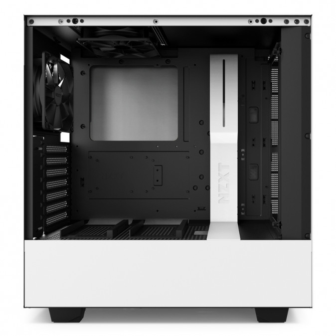 NZXT H500 Fekete-Fehér (Táp nélküli) ablakos ATX ház PC