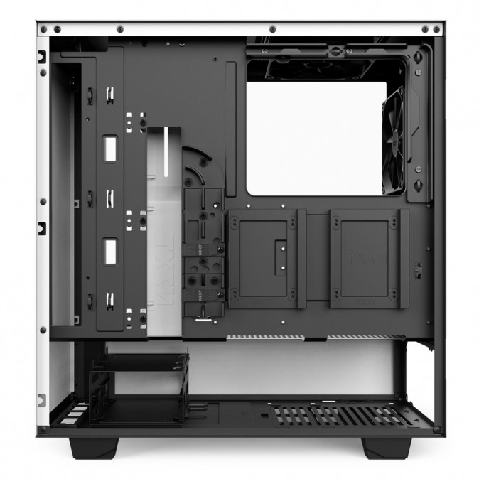 NZXT H500 Fekete-Fehér (Táp nélküli) ablakos ATX ház PC