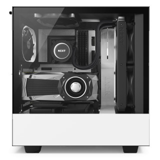 NZXT H500I Fekete-Fehér (Táp nélküli) ablakos ATX ház PC